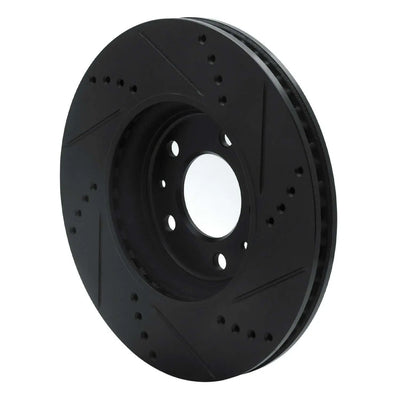 R1 06-10 Pontiac Solstice Front Left Drilled & Slotted Black Brake Rotor
