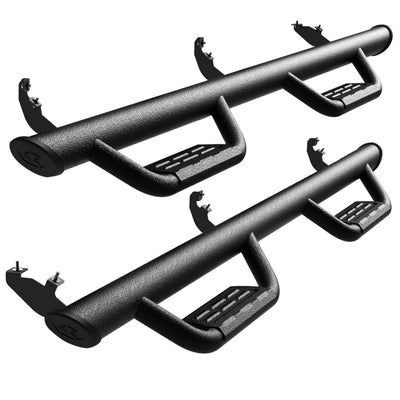 54IN SINGLE REAR DOOR GRATE STEPS RUNNING BOARDS TEXTURED BLACK