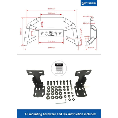 0305 RAM 1500/0309 RAM 2500/3500 MEGA CAB TXT BLK LIGHT MOUNT BULL BAR