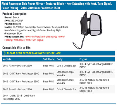 LT MIRROR OTR REAR VIEW EXT; MANFLDG; W/O SURROUND VIEW; W/O BLIND SPOT SENSOR