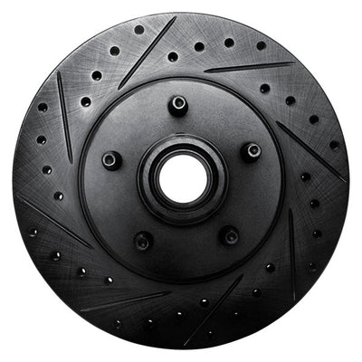 R1 95-11 Ford Explorer Front Right Drilled & Slotted Black Brake Rotor