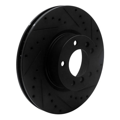 R1 93-97 BMW 850CI Front Right Drilled & Slotted Black Brake Rotor
