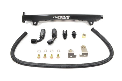 Torque Solution Mitsubishi Evo X Billet Aluminum Fuel Rail - Black