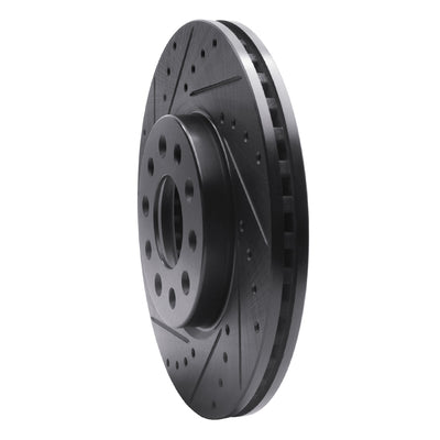 R1 16-21 Buick LaCrosse Front Left Drilled & Slotted Black Brake Rotor