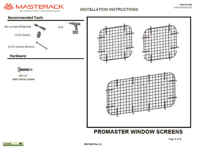 WINDOW SCREENS PROMASTER SIDE SLIDI