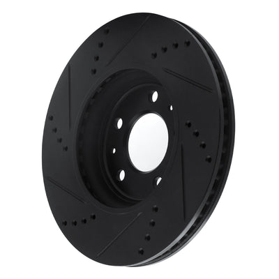 R1 06-10 Pontiac Solstice Front Right Drilled & Slotted Black Brake Rotor