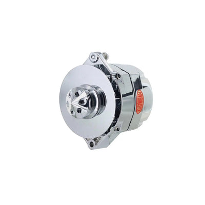 ALT GM 12SI CHROME 100A 1V PULLEY BAFFLE & CONE 1 OR 3 WIRE