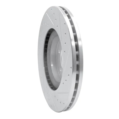 R1 94-03 Ford E-150 Econoline Front Left Drilled & Slotted Silver Brake Rotor