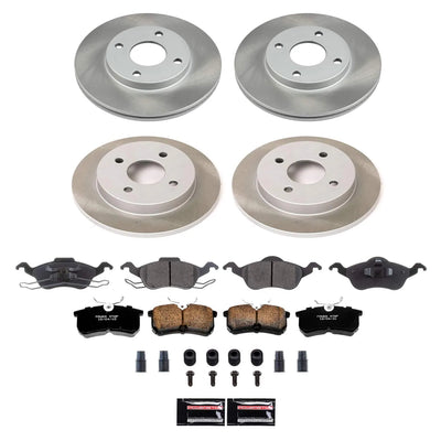 Power Stop 01-04 Ford Focus Front and Rear Semi-Coated Rotor Kit