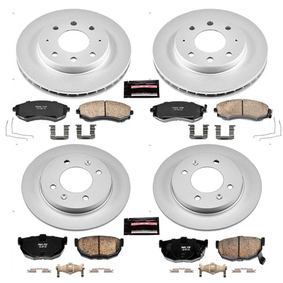 Power Stop 98-01 Hyundai Elantra Front & Rear Z17 Evolution Geomet Coated Brake Kit