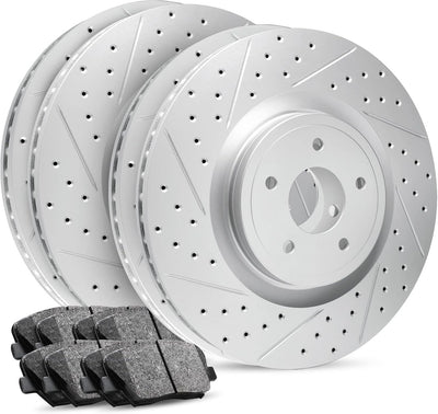 R1 03-06 Mitsubishi Lancer Front Right Slotted Black Brake Rotor
