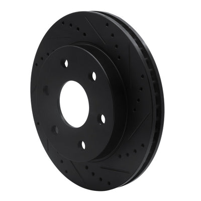 R1 2022-2025 Lexus LX600 Rear Right Drilled & Slotted Black Brake Rotor