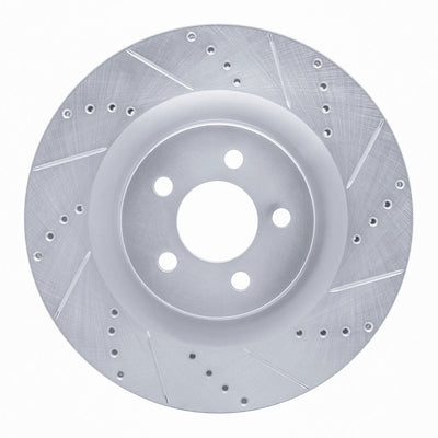 DFC 05-23 Chrysler 300 Front Right Drilled & Slotted Silver Brake Rotor