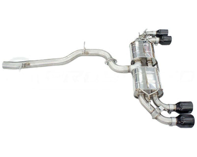 Invidia 2022+ Volkswagen Golf R MK8 76mm R400 Valved Cat Back Exhaust Straight Cut Black Tips