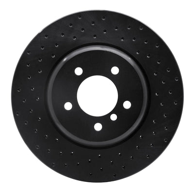R1 04-10 BMW 535i Front Left Drilled Black Brake Rotor