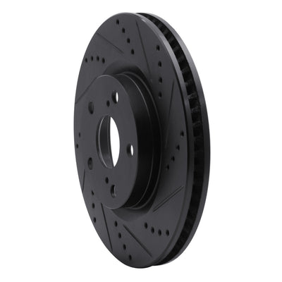 R1 2021-2025 Hyundai Tucson (Mexico) Front Right Drilled & Slotted Black Brake Rotor