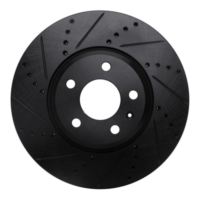 R1 08-25 Audi A4 (Mexico) Front Left Drilled & Slotted Black Brake Rotor