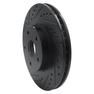 R1 92-97 Subaru SVX Front Left Drilled & Slotted Black Brake Rotor