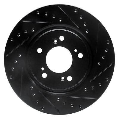 R1 97-05 Acura NSX Front Right Drilled & Slotted Black Brake Rotor