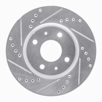 R1 08-11 Ford Focus Front Left Drilled & Slotted Silver Brake Rotor