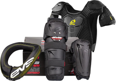 EVS Slam Combo(Option Knee/ Option Elbow/ R2 Collar/ Bantam Deflector) Black - Mini
