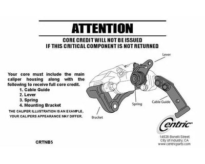 Centric 94-01 Acura Integra Posi-Quiet Loaded Rear Right Caliper