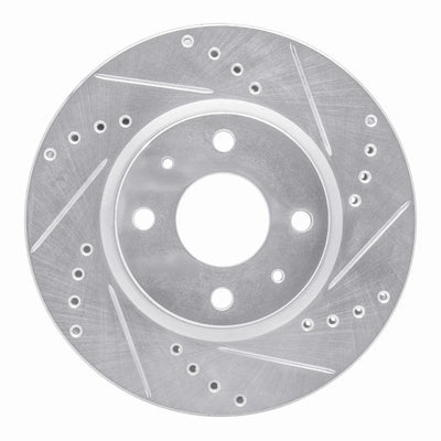 R1 Concepts Brake Rotor Drilled and Slotted Silver Fits Toyota Corolla