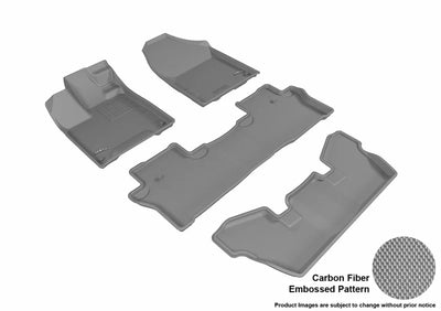 3D MAXpider 2016-2020 Honda Pilot 7-Passenger Kagu 1st & 2nd & 3rd Row Floormats - Gray