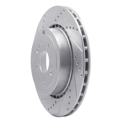 R1 18-22 Genesis G70 Rear Left Drilled Black Brake Rotor