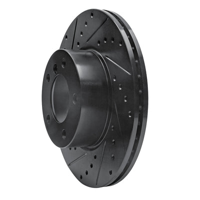 R1 06-13 BMW 125i (Mexico) Front Left Drilled & Slotted Black Brake Rotor