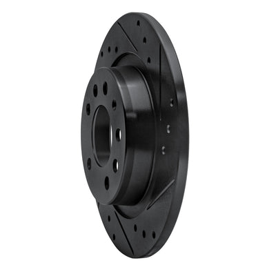R1 06-10 Pontiac Solstice Rear Right Drilled & Slotted Black Brake Rotor