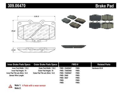 Stoptech Sport Front Brake Pads Nissan 300ZX 1990-1996