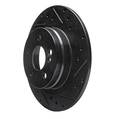R1 08-15 Mercedes-Benz C300 Sedan Rear Right Drilled & Slotted Black Brake Rotor