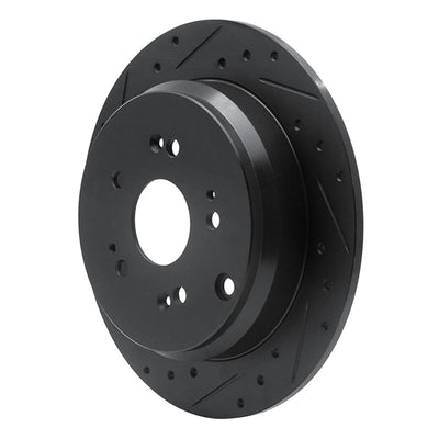 R1 2005-2018 Acura RDX Rear Left Drilled & Slotted Black Brake Rotor