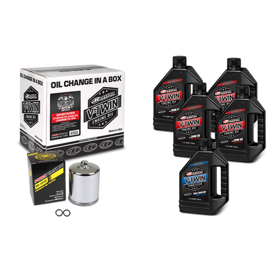 Maxima V-Twin Oil Change Kit Synthetic w/Chrome Filter Sportster