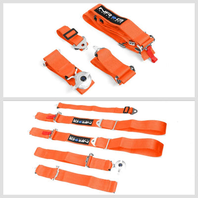 5 Pt 3inch Seat Belt Harness Cam Lock- Orange