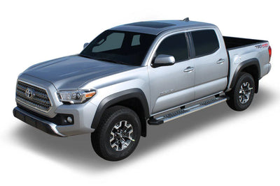 05C TACOMA DOUBLE CAB RUNNING BOARDS STEPS 6IN OEM STYLE SLIDE TRACK BRUSHED ALUMINUM