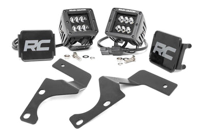 1x 70133BL 1x 70792 LED Light Ditch Mount 2 Black Flood Pair Toyota 4Runner (10-20)