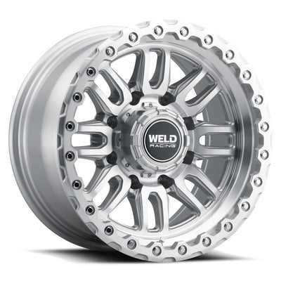 Weld Off-Road Swift 17x9in - 8x165.1 BP - ET-12 - 125.1mm CB - Gloss Silver Machined Wheel & Ring