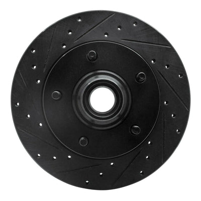 R1 68-76 Ford F-350 2WD (Excl Super Duty) Front Left Drilled & Slotted Black Brake Rotor