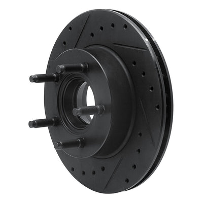 R1 90-94 Ford Explorer Front Left Drilled & Slotted Black Brake Rotor