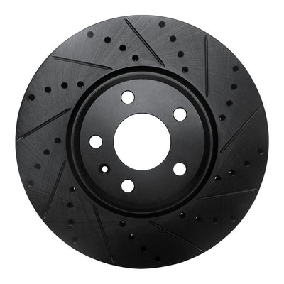 R1 2011-2017 Audi A4 (USA/Canada) Front Right Drilled & Slotted Black Brake Rotor