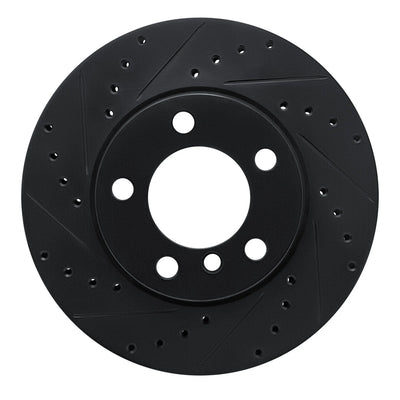 R1 12-20 BMW 320I (Mexico) Front Left Drilled & Slotted Black Brake Rotor