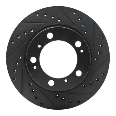 R1 97-04 Porsche Boxster Rear Right Drilled & Slotted Black Brake Rotor