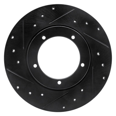 R1 65-76 Porsche 911 Front Left Drilled & Slotted Black Brake Rotor