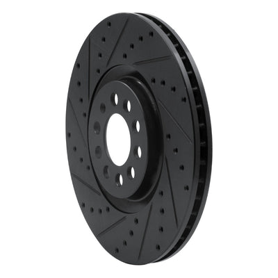 R1 00-06 Audi TT Quattro Front Left Drilled & Slotted Black Brake Rotor