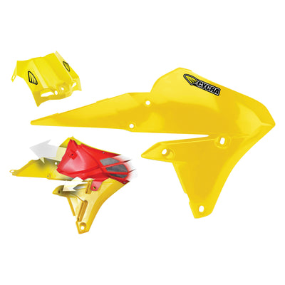 Cycra 14-18 Yamaha YZ250F/YZ450F/WR/FX Powerflow Intake Radiator Shrouds w/Intake Screen - Gold