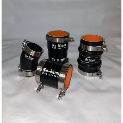 6.0 Complete Hot Cold Side 4 Silicone Boot Set Include s Stainless T-Bolt Clamps