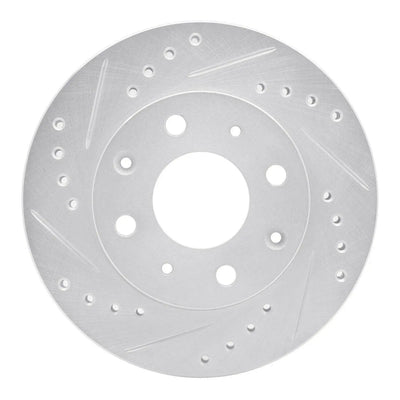 R1 82-83 Honda Accord Hatchback Front Left Drilled & Slotted Black Brake Rotor