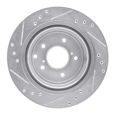 R1 89-96 Nissan 300ZX Turbo Rear Right Drilled & Slotted Silver Brake Rotor